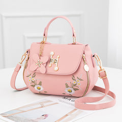 Floral Pattern Shoulder Bag Stylish Small Faux Leather Purse