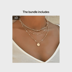 Women's Chain Disc Layered Necklace for Party