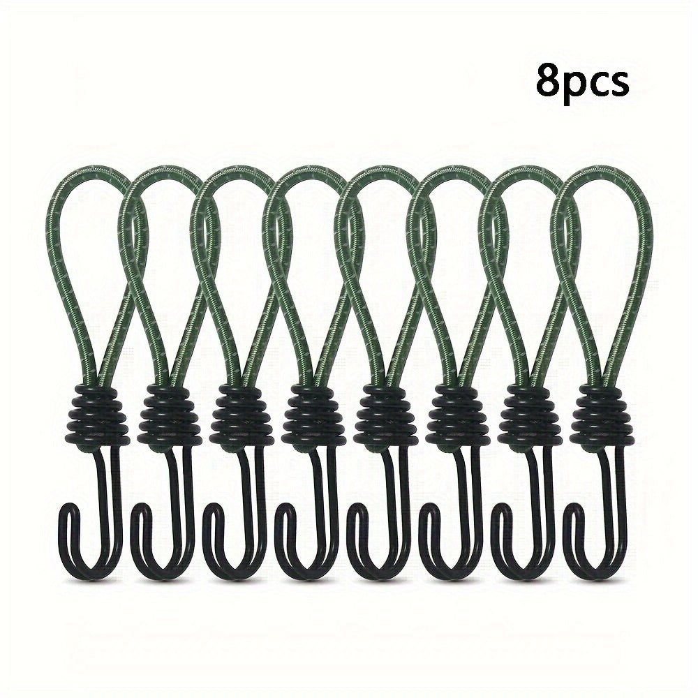 8pcs Reflective Bungee Cord Hooks for Camping Tent