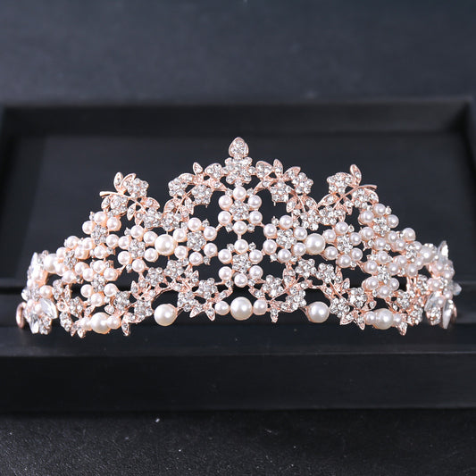 Silvery Tiara Crowns Crystal Headband Princess Rhinestone Crown