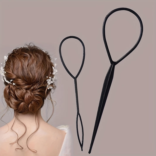 2pcs Topsy Tail Tools Ponytail Maker French Braid Loop Hair Styling Kit