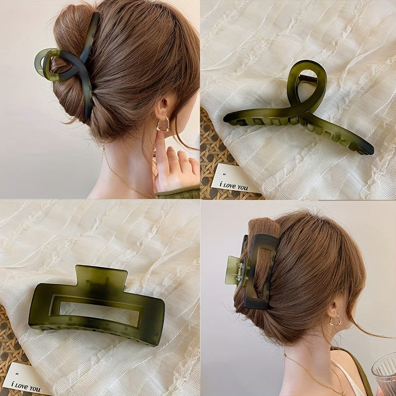 Large Frosted Rectangle Hair Claw Ponytail Holder Hair Accessories