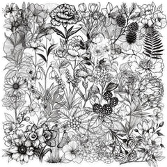 50pcs Botanical Floral Transparent Stickers Self Adhesive Plant Decals