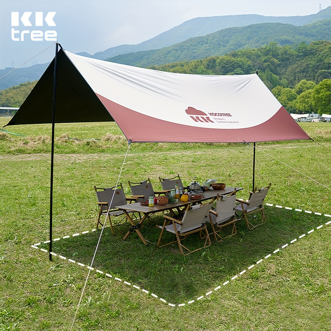 Vinyl Coated Camping Canopy Tent Windproof Portable Rainproof Sunscreen