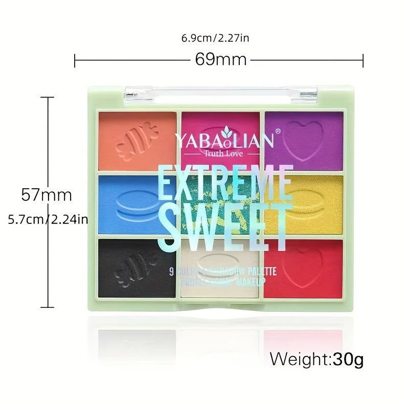 9 Colors Eyeshadow Palette Rainbow Pearly Matte Finish