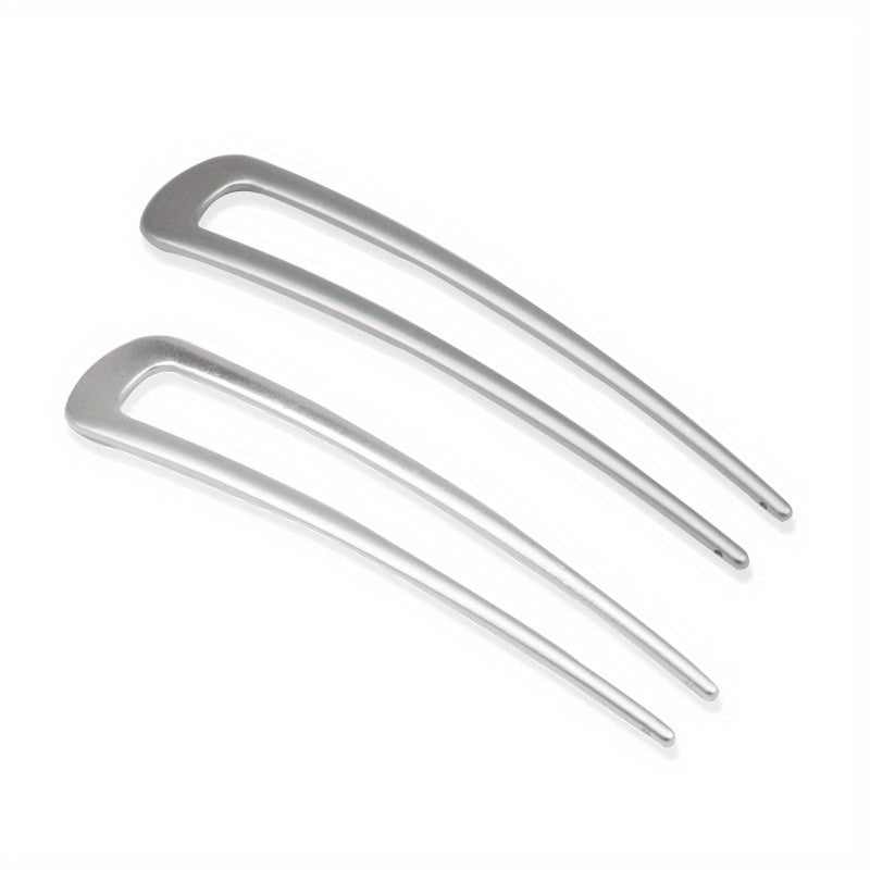 2pcs Alloy Hair Pin U Shaped Hair Fork Style Hair Clip For Women Girls Hair Clip