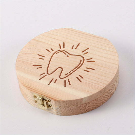 Kids Tooth Storage Box, Milk Teeth Wood Organizer