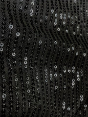  Glitter Sequin One Shoulder Long Sleeve Party Formal Dress