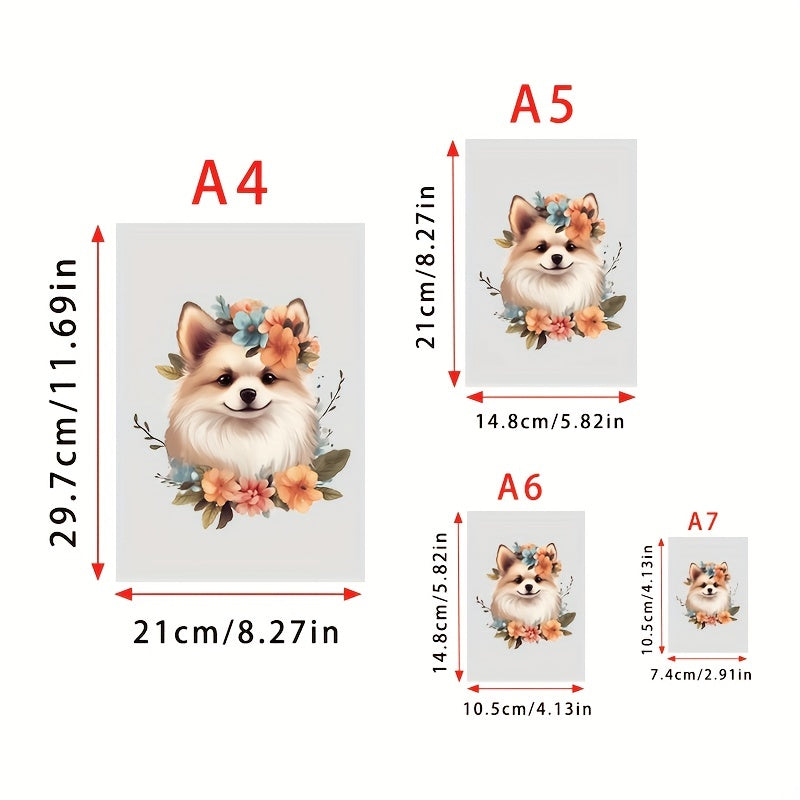 Cartoon Dog Pattern Transfer Designs Heat Sublimation Press Appliques