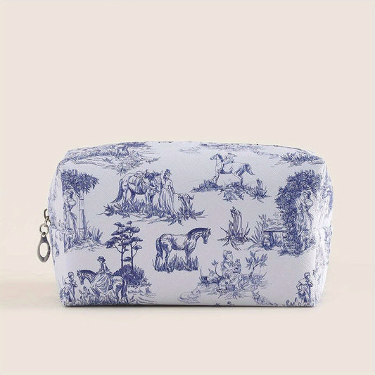 Horse & Figure Makeup Bag Toiletry Bag For Women Small Travel Cosmetic Pouch