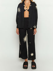  Sun Print High Rise Straight Leg Pants