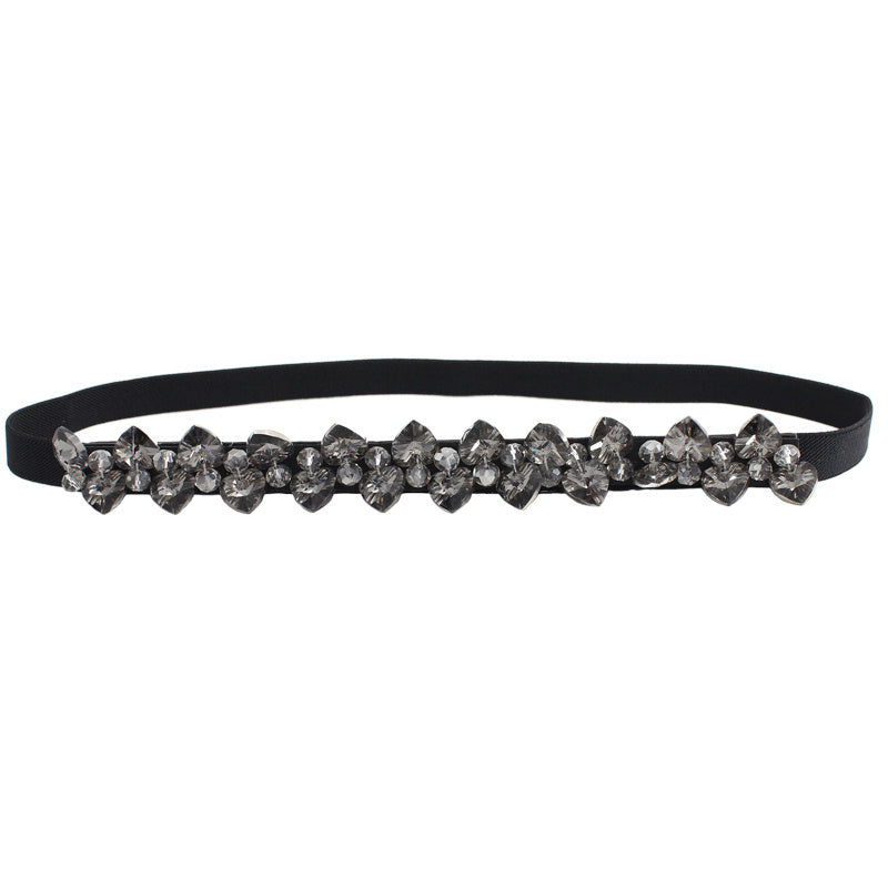 Women's Rhinestone Skinny Girdle Elastic Waist Belt