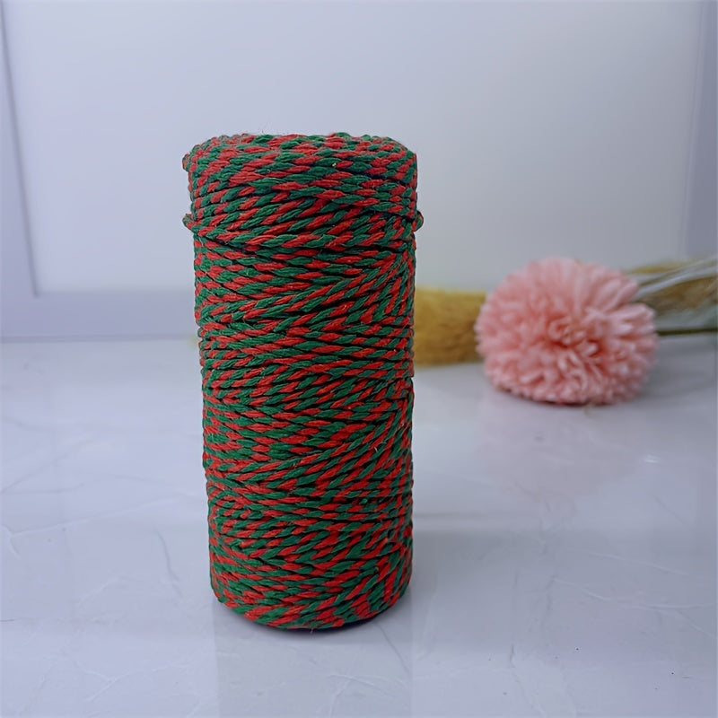 DIY Hand-woven Red Green Two-Threaded Rope Colorful Drawstring