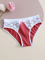 6pcs Lace Seamless Polka Dot Bow Panties Women's Lingerie