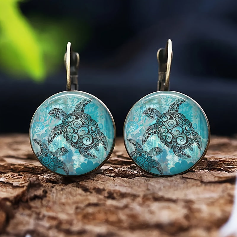 Turtle Pattern Earrings - Unique Toy Gift