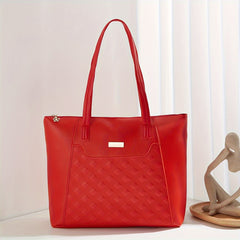 Argyle Embossed Quilted Tote Bag Women's Handbag