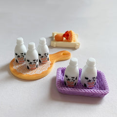 5pcs Mini Simulated Milk Bottle Dollhouse Ornaments Resin Craft