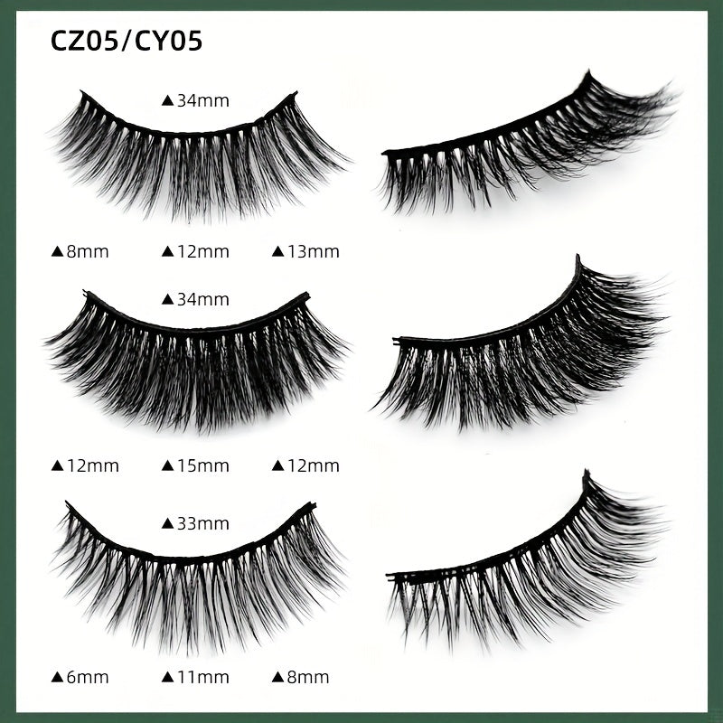 Magnetic Eyelashes Set with Eyeliner and Tweezers - Fluffy & Wispy