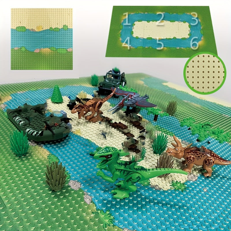 Basic River Ocean Pattern Bricks Set 2pcs & 1pc Board 10x10 Inch