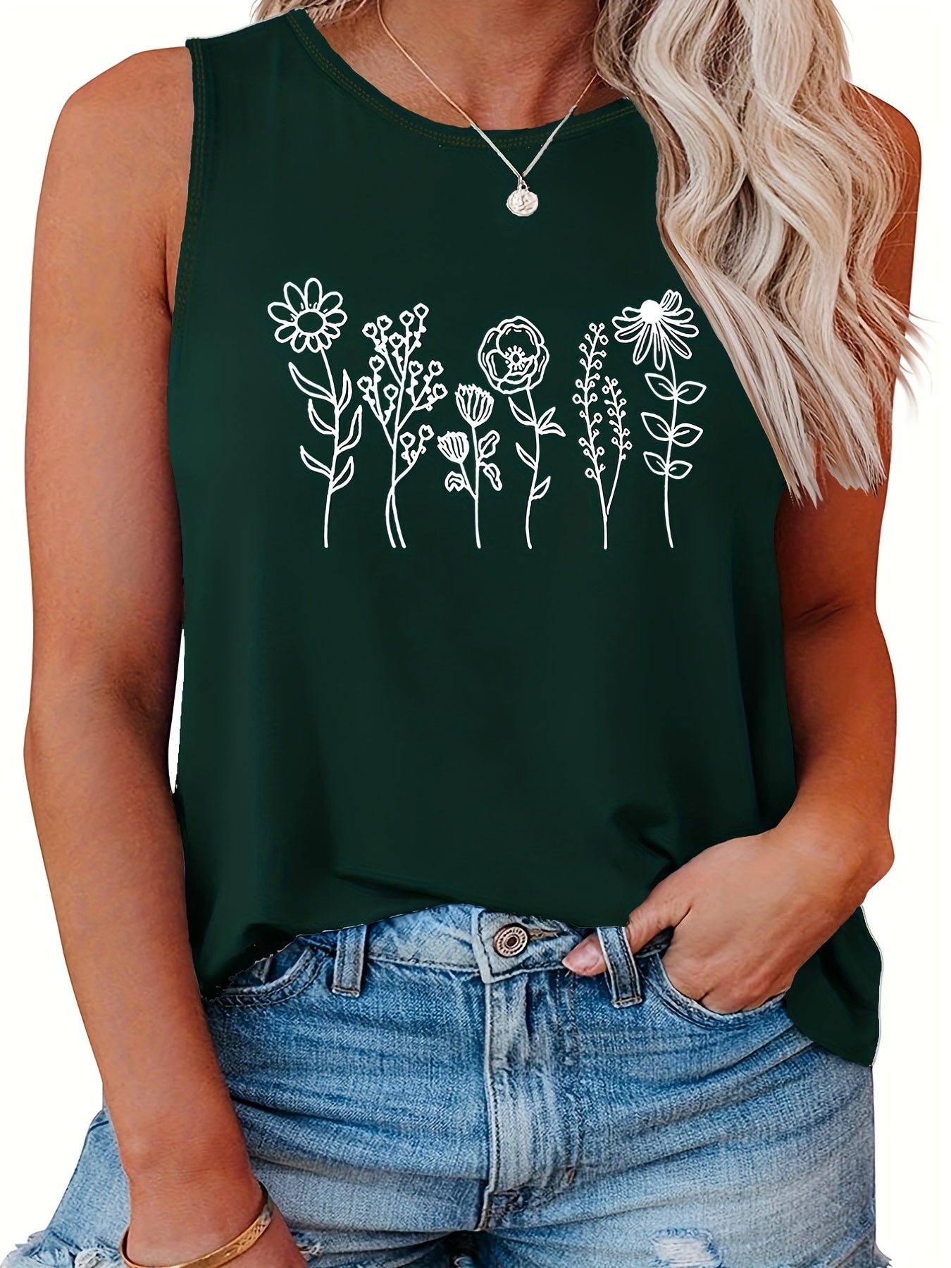  Floral Print Tank Top for Women