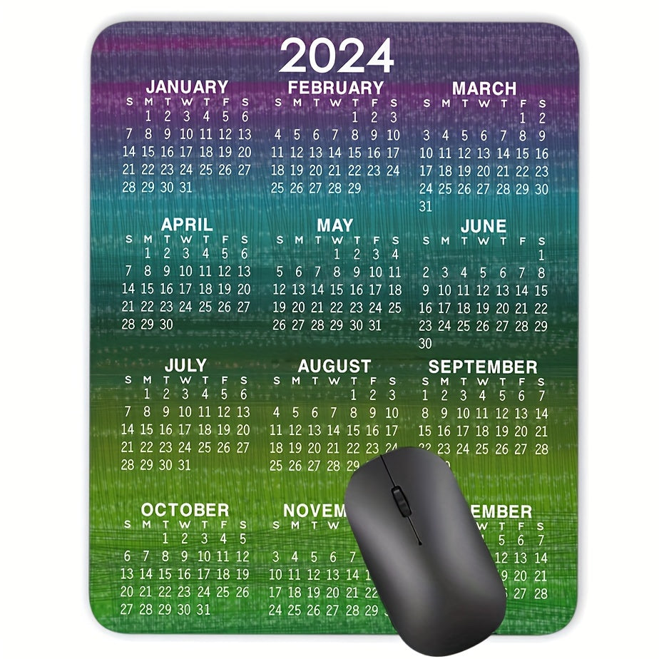 Purple Green Gradient Mouse Pad Calendar