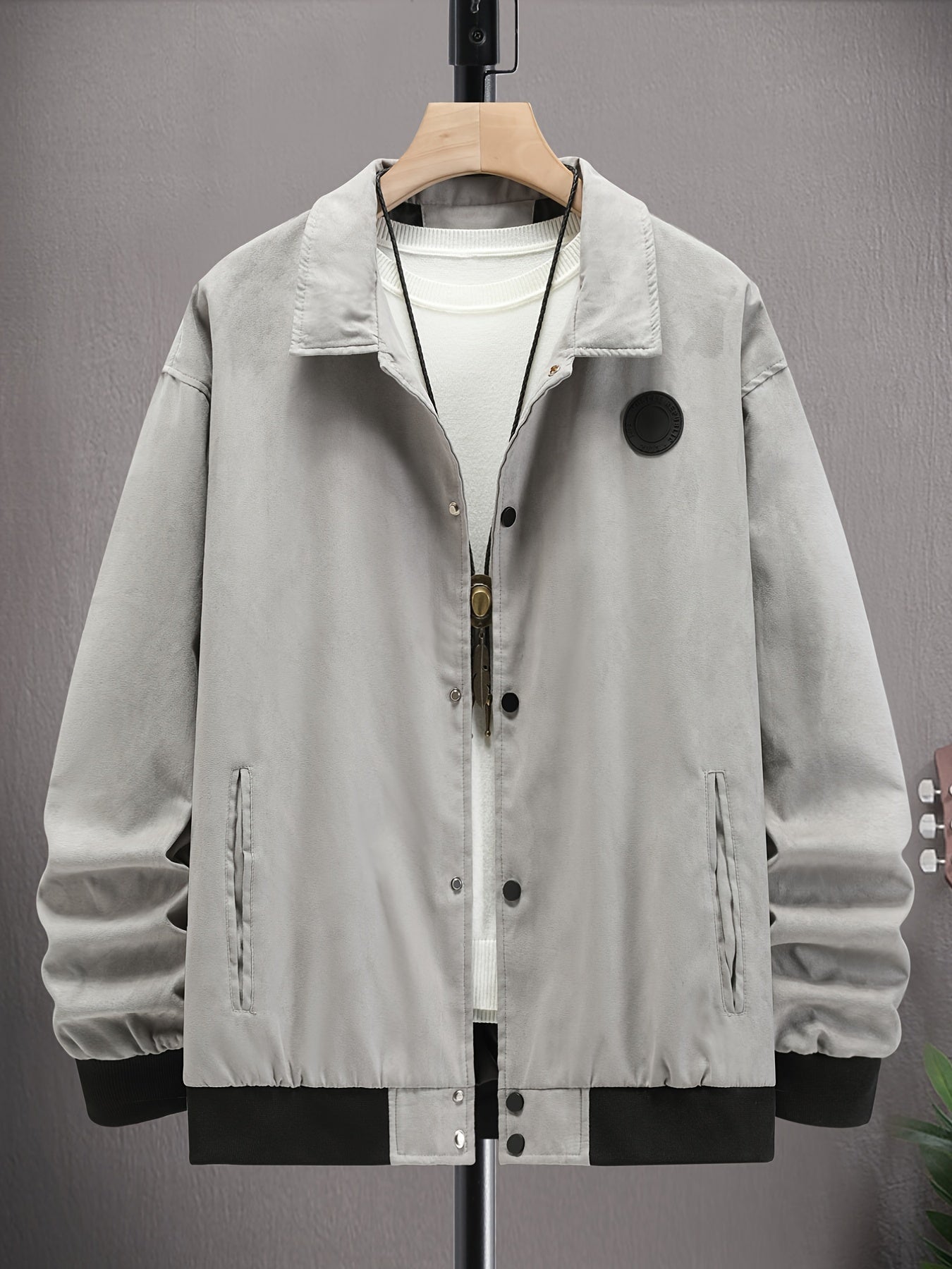 Men's Varsity Long Sleeves Jacket with Pockets