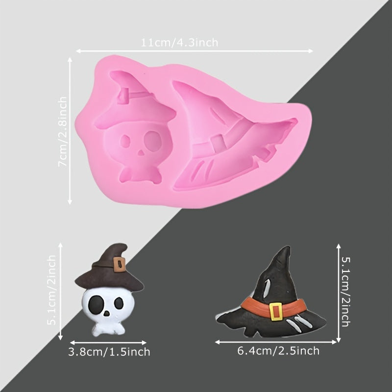 Halloween Fondant Skeleton Spider Witch Silicone Mold
