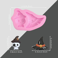 Halloween Fondant Skeleton Spider Witch Silicone Mold