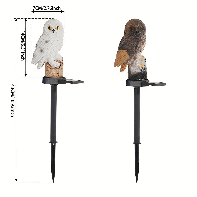 LED Solar Owl Garden Post Lamp Waterproof Automatic Switch Solar Lamp