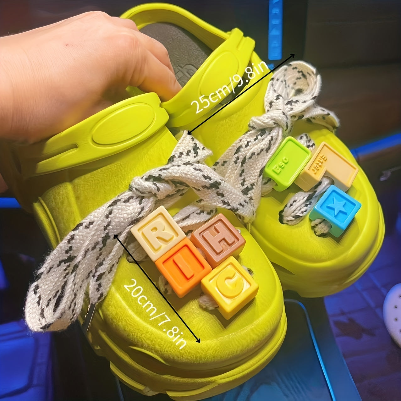 Letter Print Box & ShoeLaces Shoe Charms For Clogs Garden Shoes
