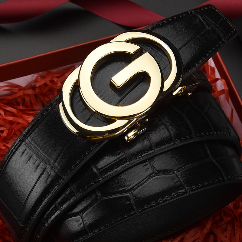 Men's Automatic Buckle Leather Belt All Match Men's Belts