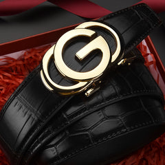 Men's Automatic Buckle Leather Belt All Match Men's Belts