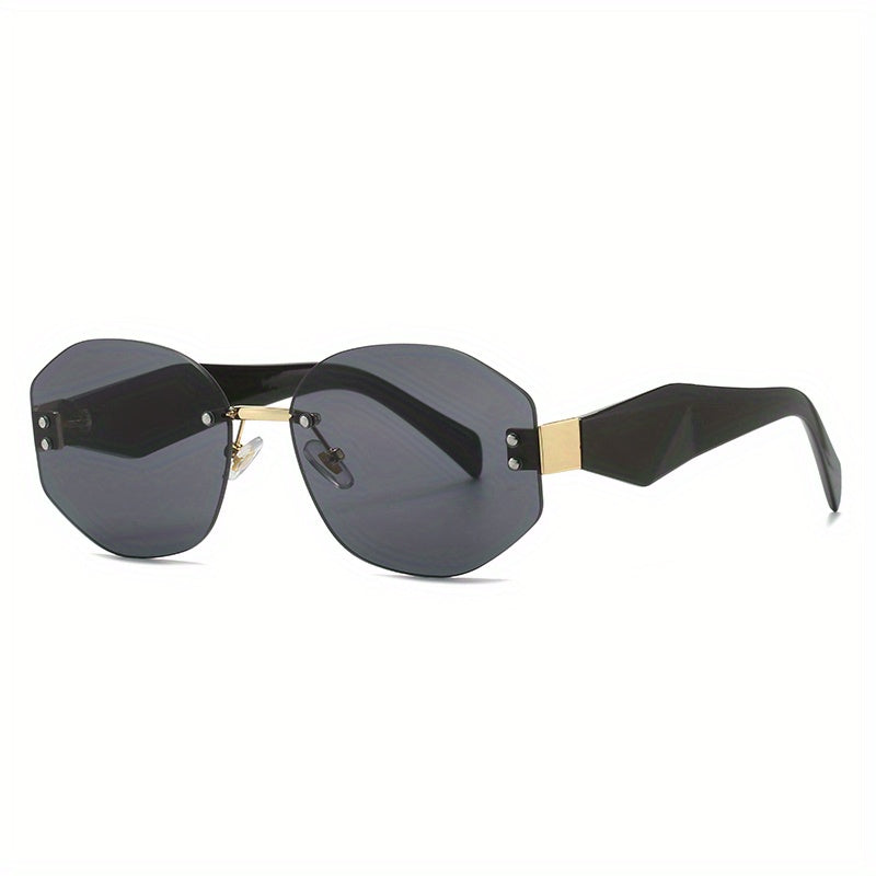 Men's Rimless Sunglasses UV Protection for Outdoor Beach Travel