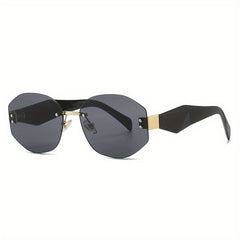 Men's Rimless Sunglasses UV Protection for Outdoor Beach Travel