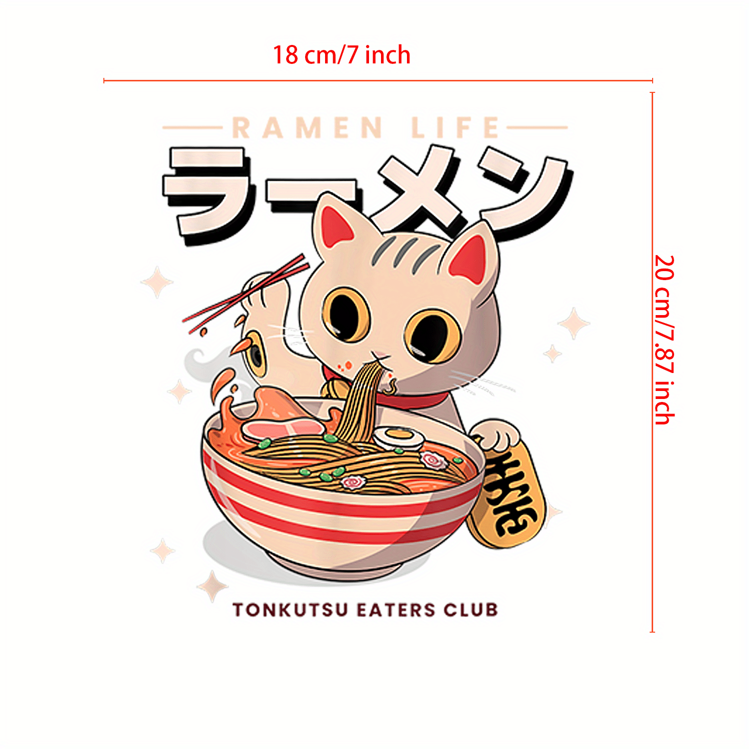 Ramen Cartoon Iron On Heat Transfer Sticker For Girls DIY T Shirt Backpack