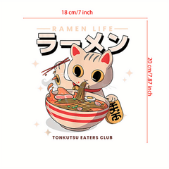Ramen Cartoon Iron On Heat Transfer Sticker For Girls DIY T Shirt Backpack