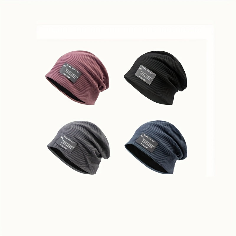 Striped Knit Slouchy Beanies for Women & Men Lightweight Hat