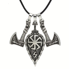 Men's Viking Shield Ax Pendant Necklace Casual Party Jewelry