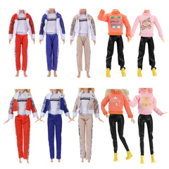6-Piece Doll Sports Outfits Set for Youngsters - Variety of Styles