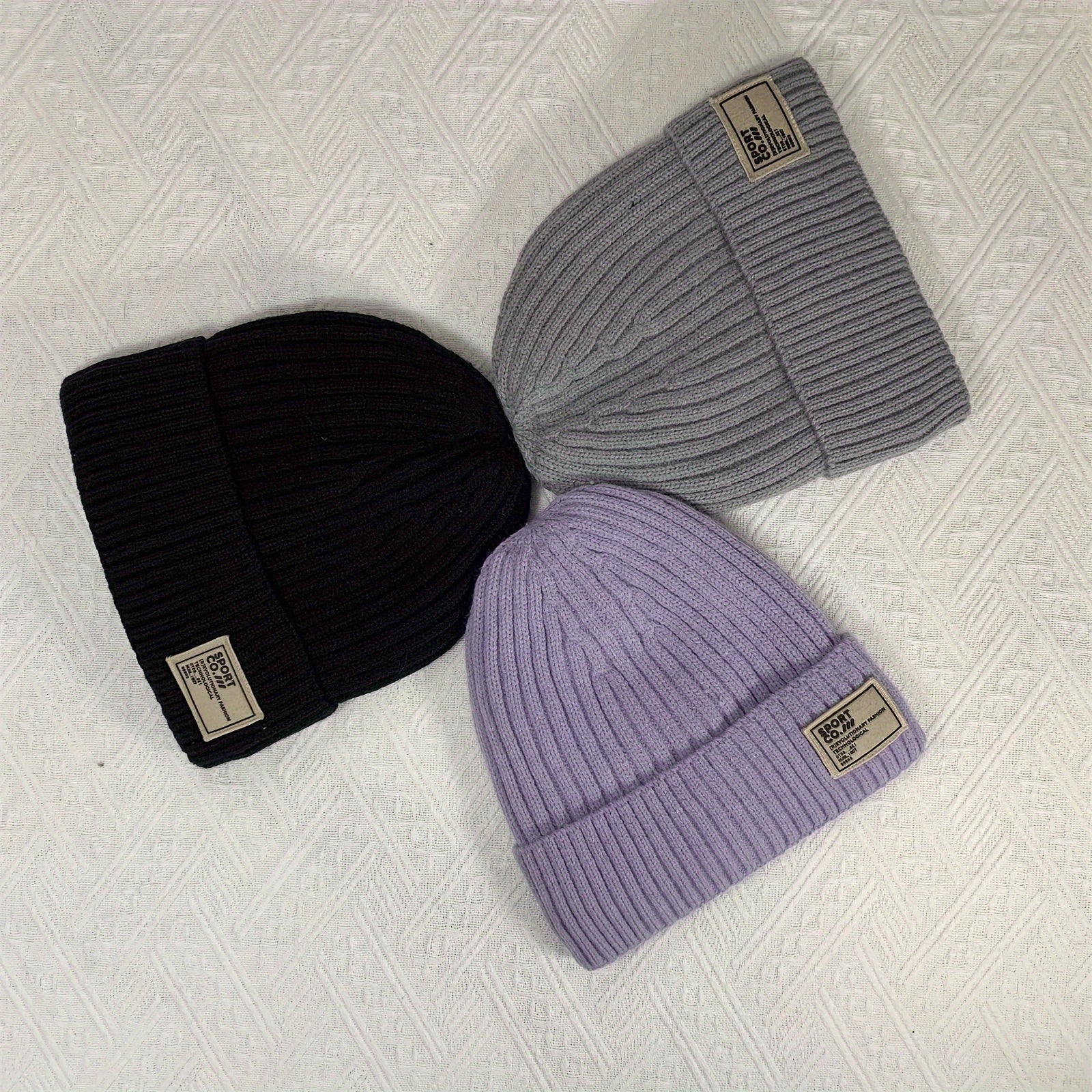 Winter Knitted Hat Velvet Lining Thickened Ear Protection Beanie Cap
