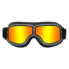 Vintage PU Leather Goggles Windproof Motorcycle Goggles
