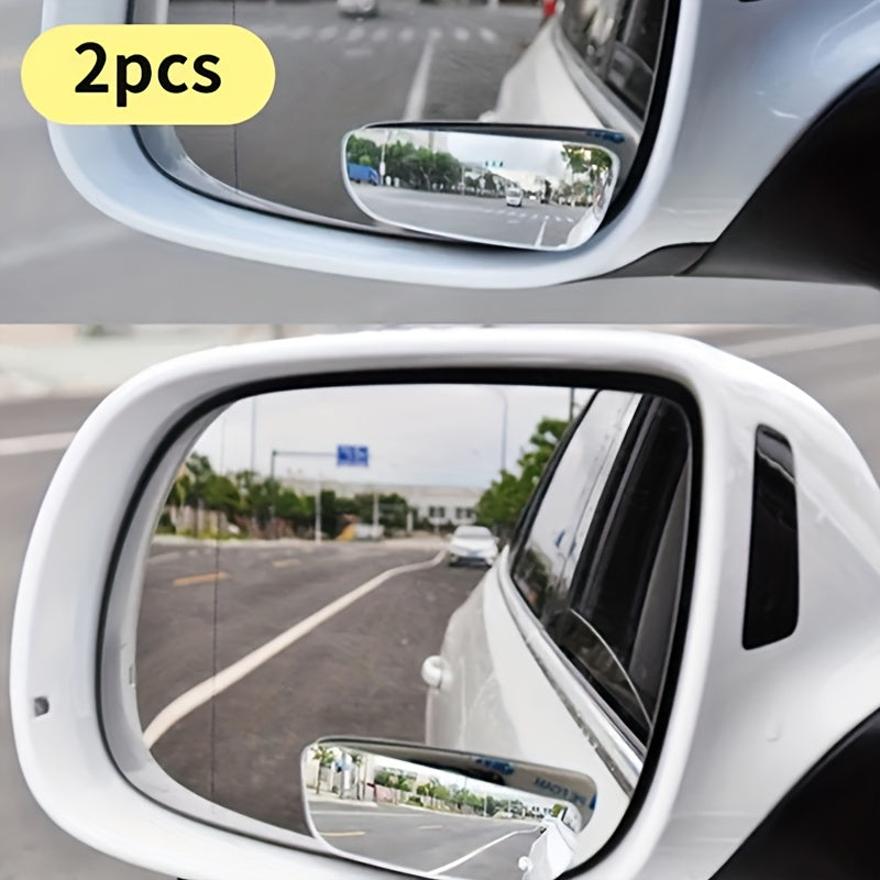 2pcs Car Long Curved Rearview Mirror Blind Spot Mirror HD Anti glare