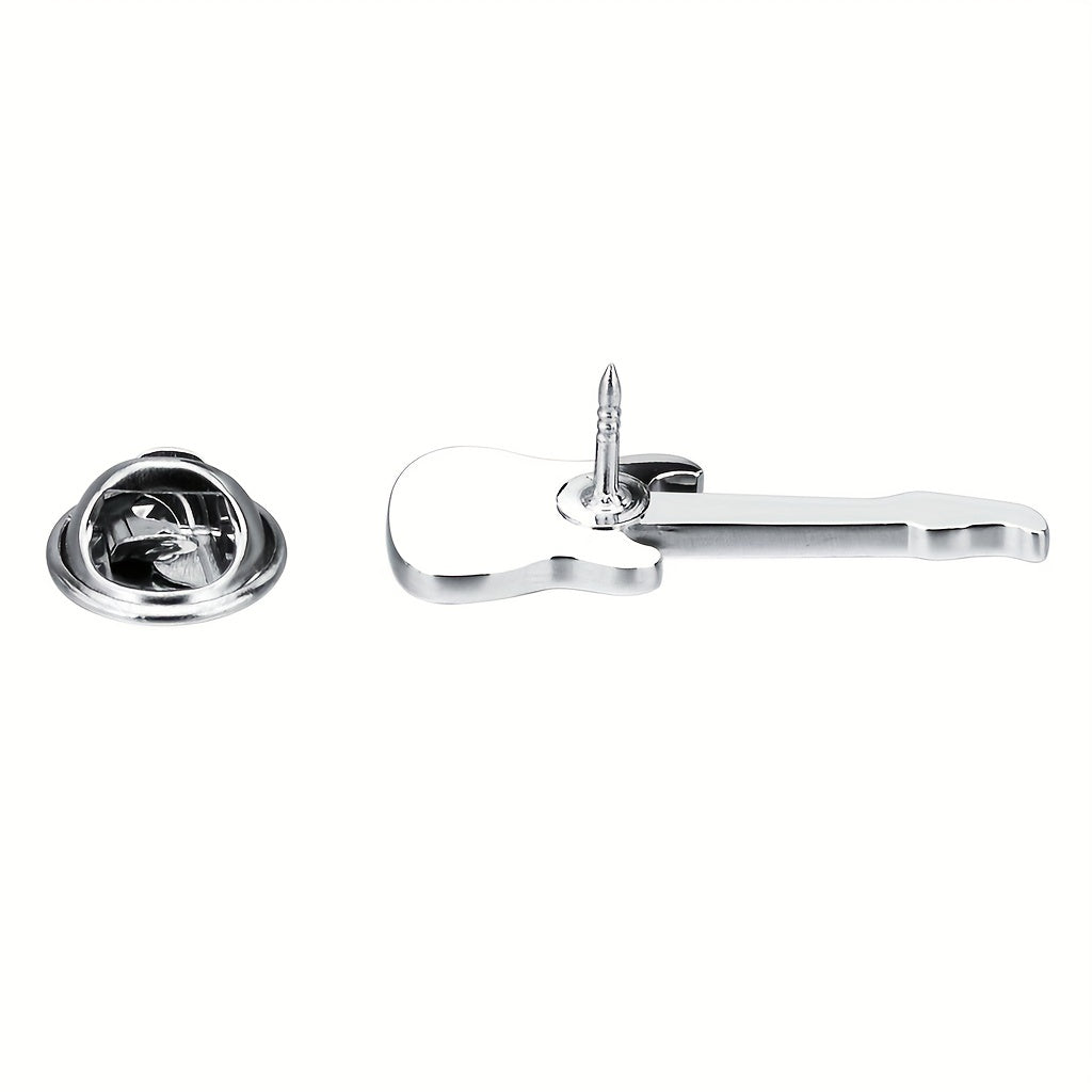 Delicate Guitar Instrument Collar Pin For Men