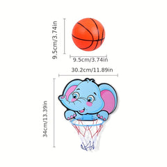 Kids Basketball Hoop Kit Cartoon Animals Basketball Stand Game Toys