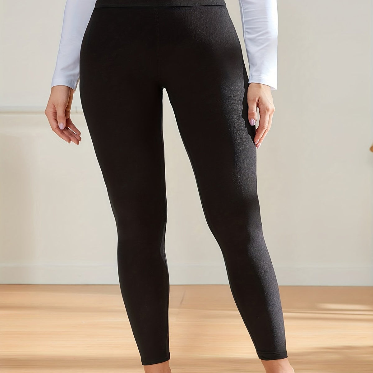  Solid High Rise Fitness Leggings
