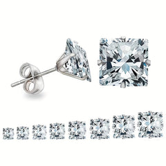 Stainless Steel Stud Earrings 14K Plated Zircon Earrings For Men