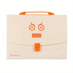 Cartoon Expression Organization Bag A4 13 Grids + Label Sticker