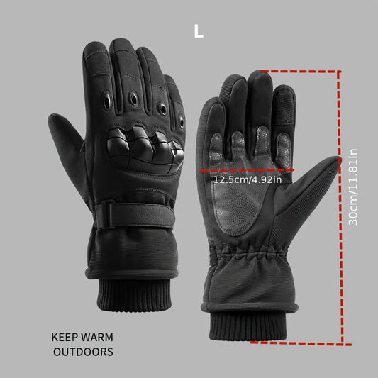 Men's Winter Velvet Thickened Gloves Outdoor Cycling Ski Gloves