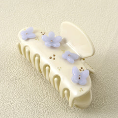 Acrylic Flower Rhinestone Hair Claw Large Shark Clip