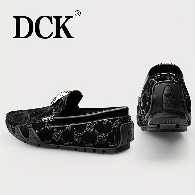 Men's Metallic Decor Moccasin Loafers